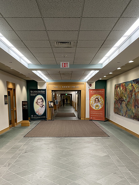 Kroch library entrance from Olin Library at Cornell